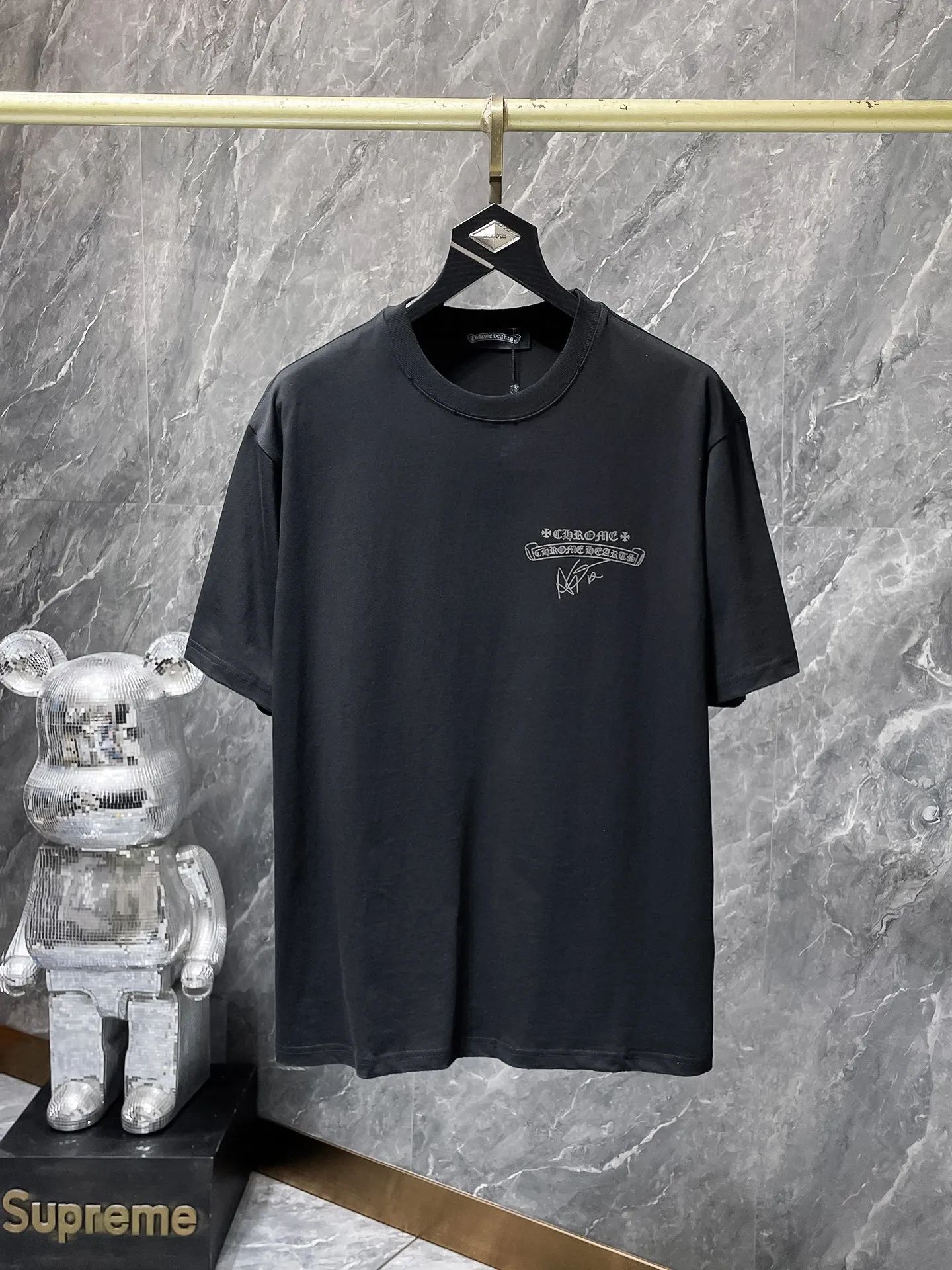 P160 New in summer Chrome Hearts 25ss silicone lettering film version High gram weight environmentally friendly high-quality top-grade fabric 280g heavy-duty horseshoe Sanskrit hand-worn short sleeves counter synchronization 1:1 replica version Recommended colors: black white gray code size: S, M, L, XL
